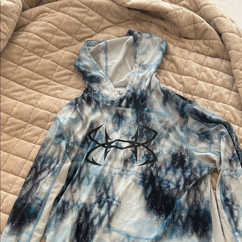 Under Armour Black and Blue Tie-Dye Hoodie